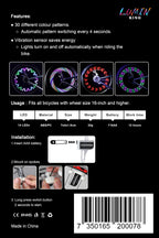 Bicycle LED Spoke Light - 30 Colour Patterns, Automatic Pattern Switching, Easy Wheel Mount