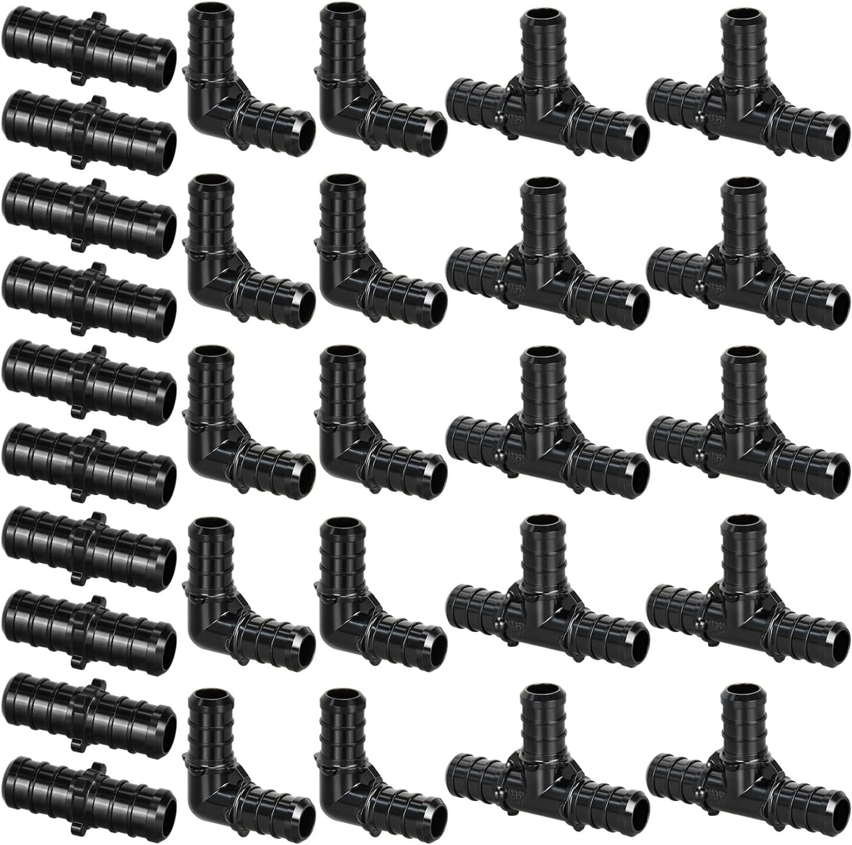 30pcs 1/2" Poly PPSU Barb Crimp PEX Fitting Combo, No Lead