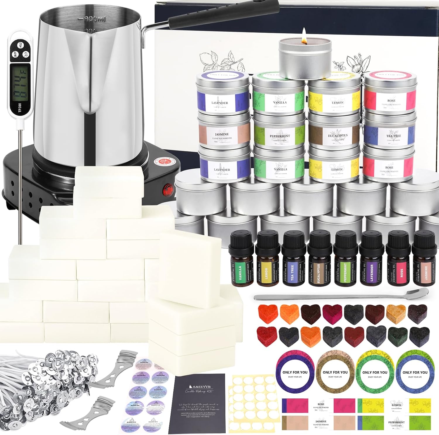Candle Making Kit,Candle Making Kit with Wax Melter, Complete Candle Making Kit for Adults Beginners, Candle Making