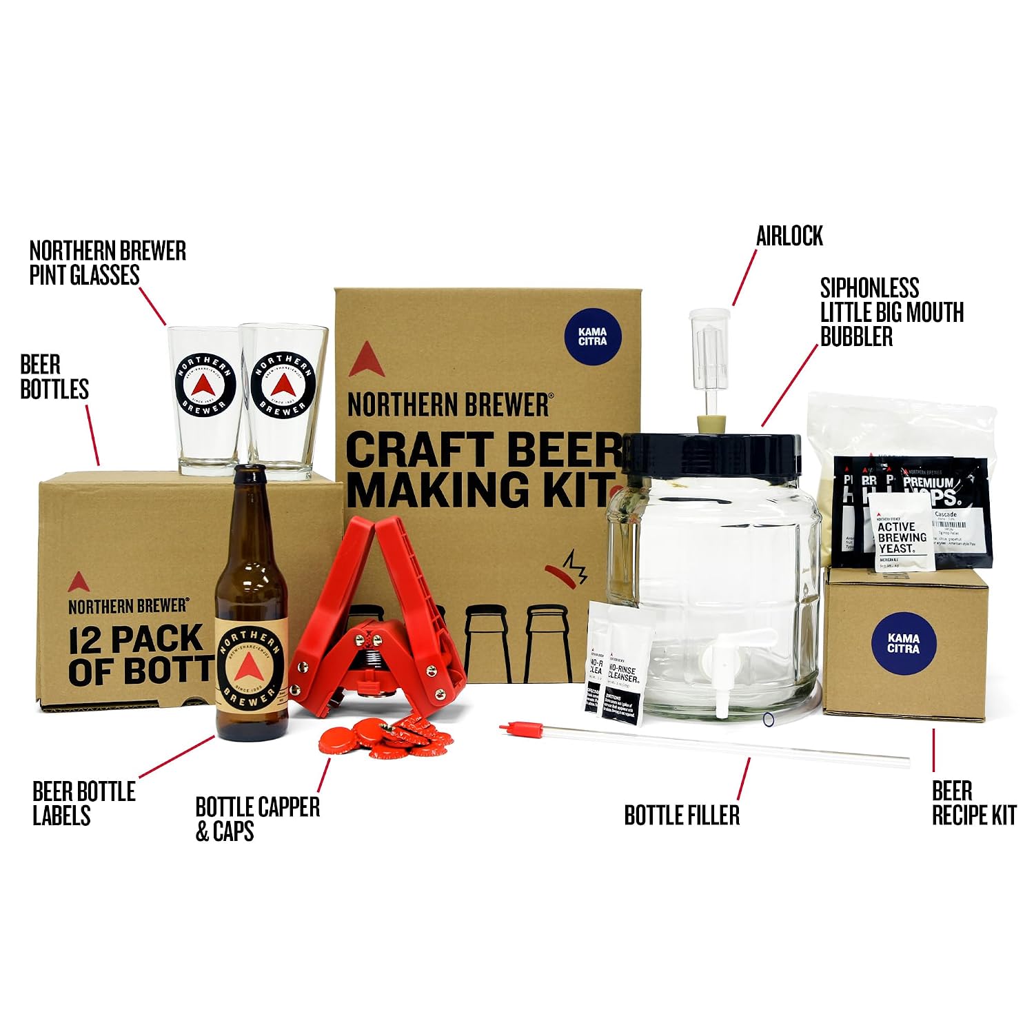 1G Gift Set Beer Homebrewing Starter Kit, Kama Citra IPA