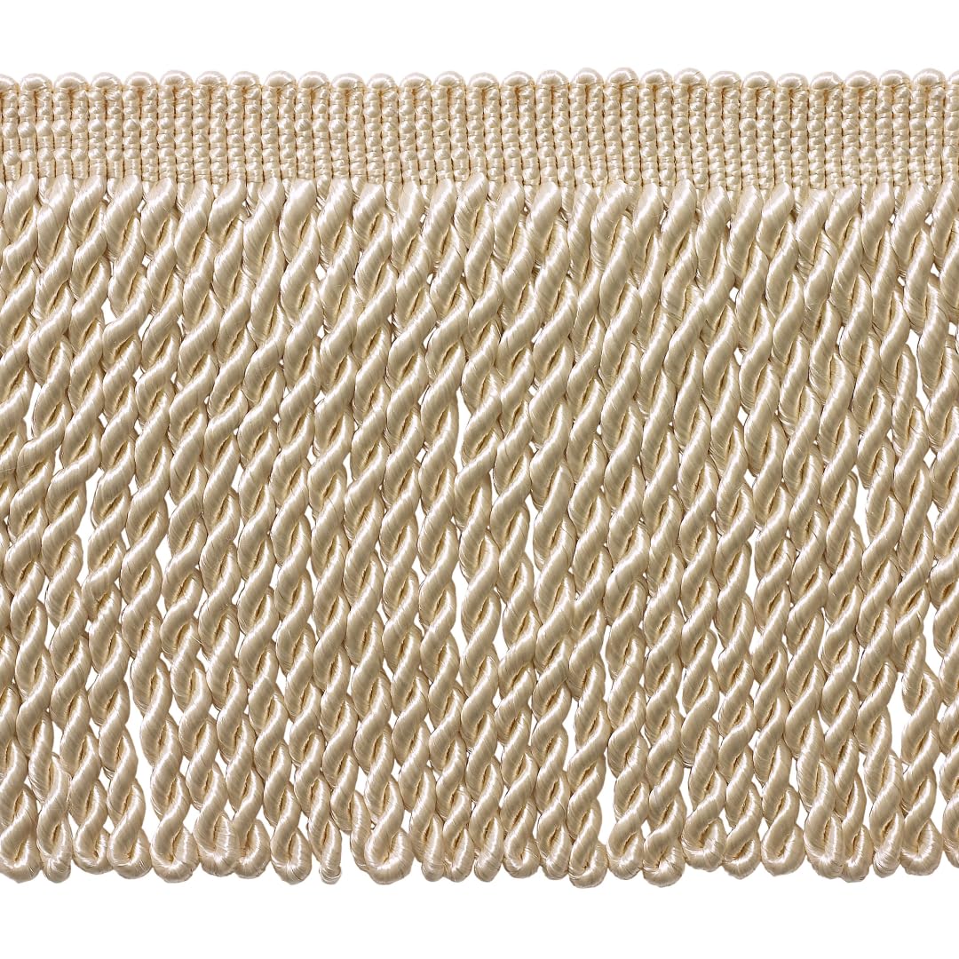 6" (15cm) Basic Solid Collection Traditional Satiny Bullion Fringe Trim (Style# BFS6) Cream Ivory #A2(Ivory Cream) 5