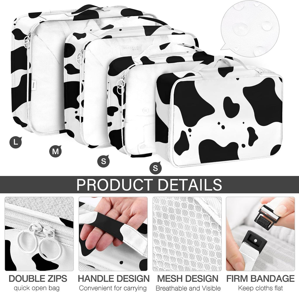 8 Set Packing Cubes for Travel, Luggage Packing Organizers Accessories Large Toiletries Bag for Clothes Shoes