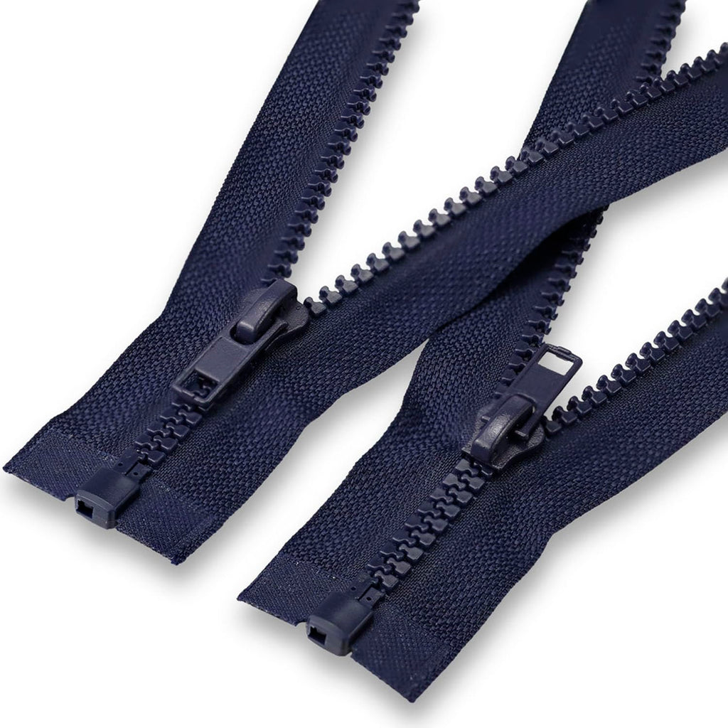 #5 2 Pcs 6 inch Navy Blue Separating Plastic Zipper Replacement