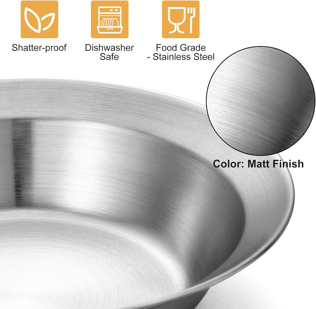 Stainless Steel Camping Mess Kit for Family & Person | Cooking Tableware Utensils with Plates Bowls Forks Spoons