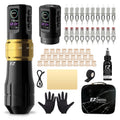 EZ P3 Pro Tattoo Kit, Complete Tattoo Gun Kit 6 Strokes Wireless Tattoo Pen Machine with Extra 1600mAh Power Supply