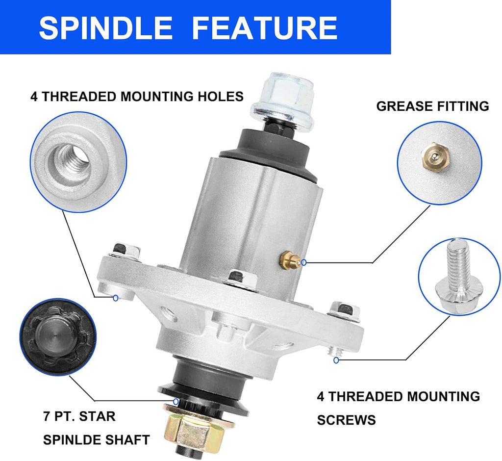 ZALANA Spindle Assembly for John Deere Mower Replace GY20454 GY20962 - Spindle for D110 D130 D140 L110 LA125 LA130 42" 48" Lawn Mower with Threaded Bolt