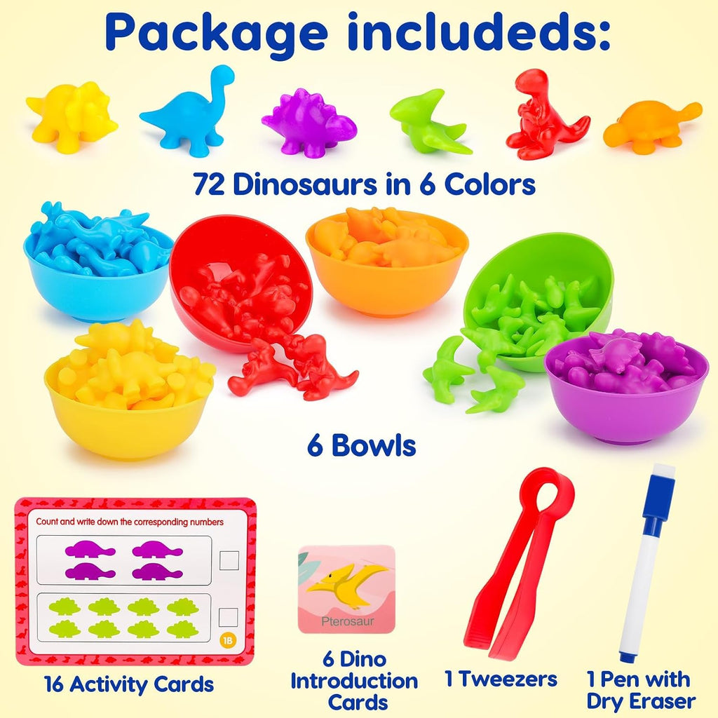 Counting Dinosaurs Montessori Toys for 3 4 5 Years Old Boys Girls | Toddler Manipulatives Preschool Learning