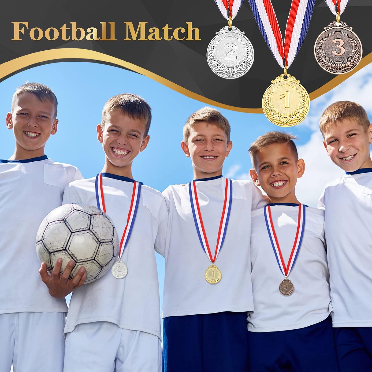 72 Pcs Gold Silver Bronze Award Medals Winner Medals Metal Participation Medals with Neck Ribbon 1st 2nd 3rd Prize