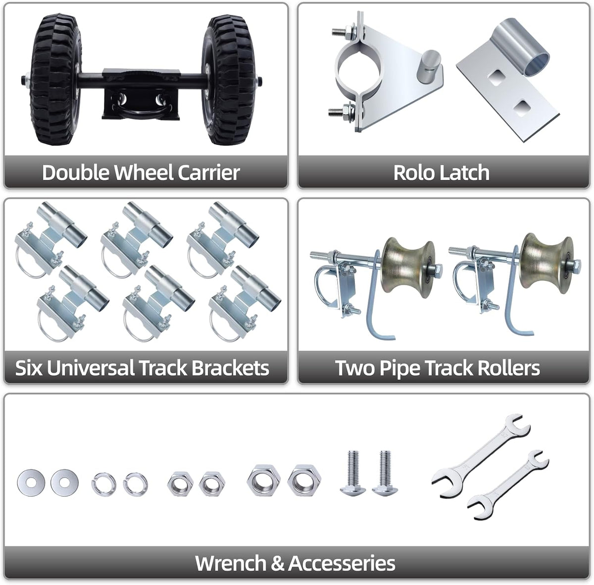 6" Rolling Gate Hardware Kit for Chain Link Gate