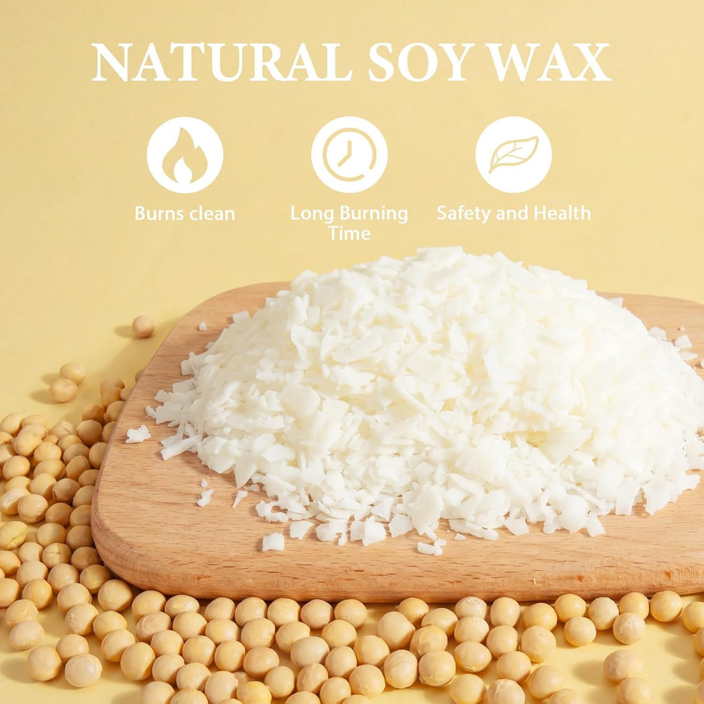 Soy Candle Wax Kit for Candle Making 5 lbs Bag, Premium Natural Soy Wax Flakes, No additives and Pure, 100 Cotton