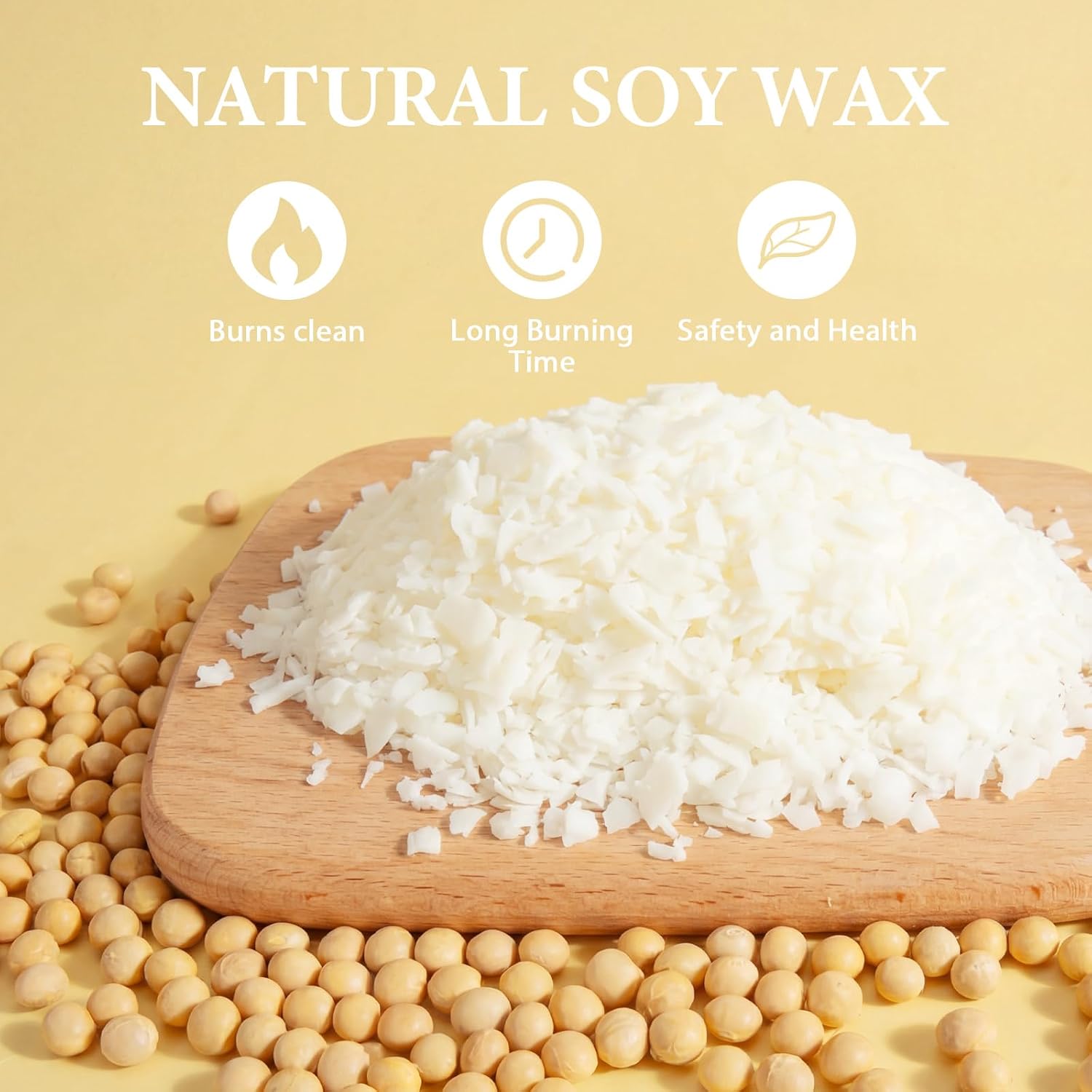 Soy Candle Wax Kit for Candle Making 5 lbs Bag, Premium Natural Soy Wax Flakes, No additives and Pure, 100 Cotton