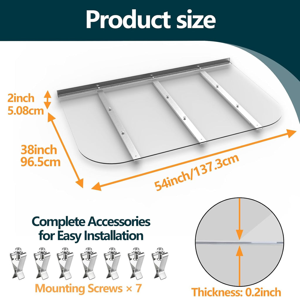 Clear Polycarbonate Basement Window Well Cover, Large Egress Window Well Cove, Heavy Duty UV Resistant Waterproof