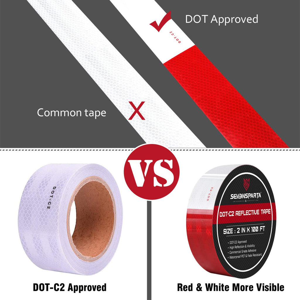 DOT-C2 Reflective Tape for Trailers & Signs, 2 Inch x 200 Feet