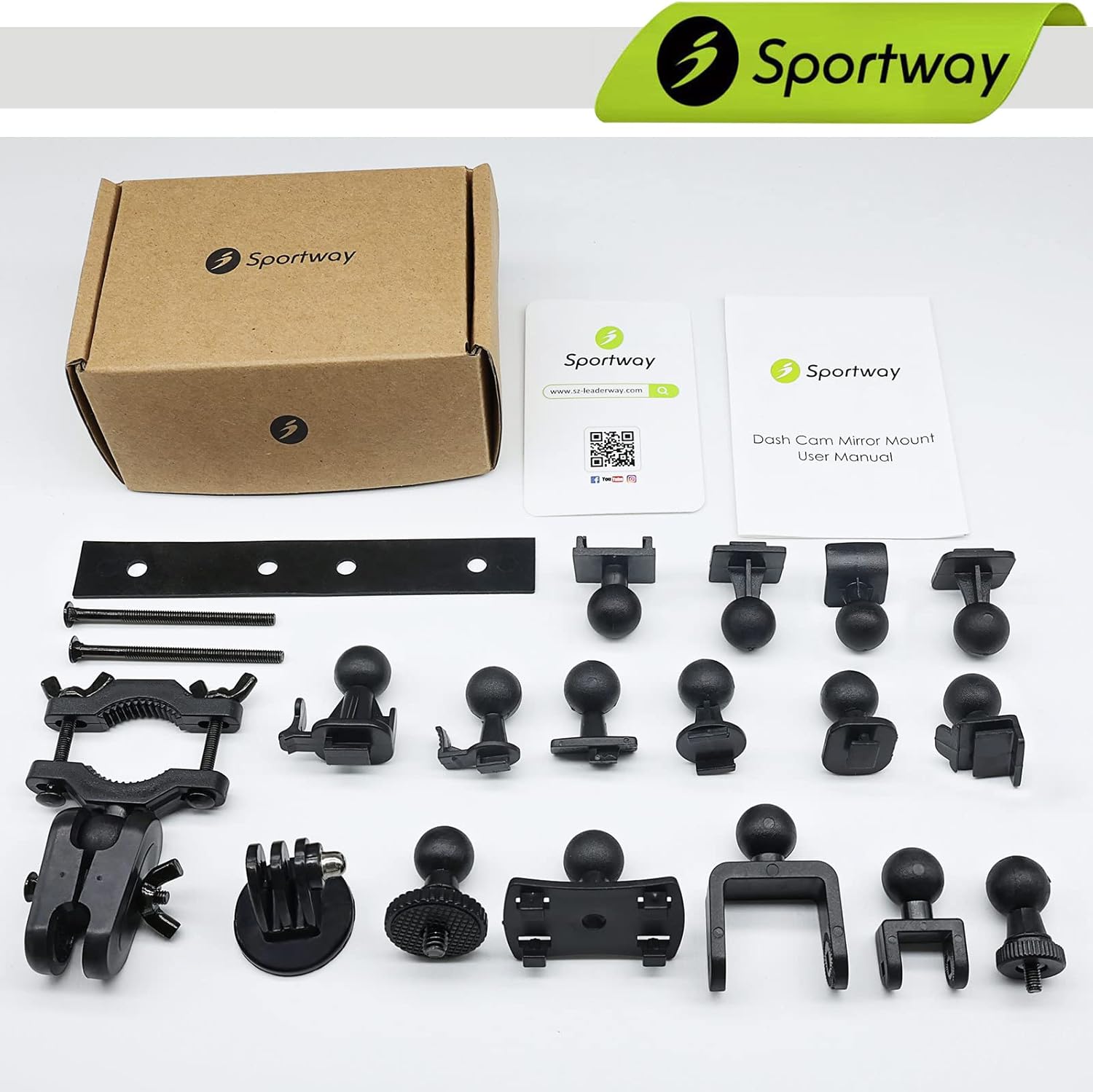 S80 Dash Cam mount, Dash Cam Mirror Mount Holder with 16pcs Joints for Rove APEMAN CHORTAU Roav Nexar iiwey YI Z-Edge