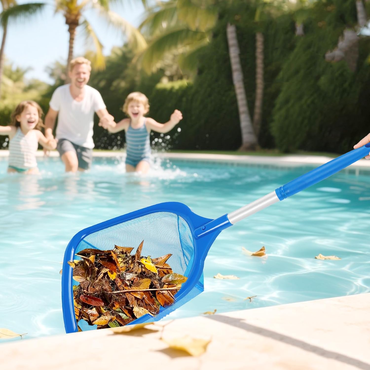 Hot Tub Skimmer Net with Ultra Fine Mesh, Handheld Spa Pool Net for Fine Debris & Leaves, Lightweight Safe-Edge