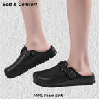 Arch Support Work Clogs Slip Resistant Shoes for Chef Nurse Black