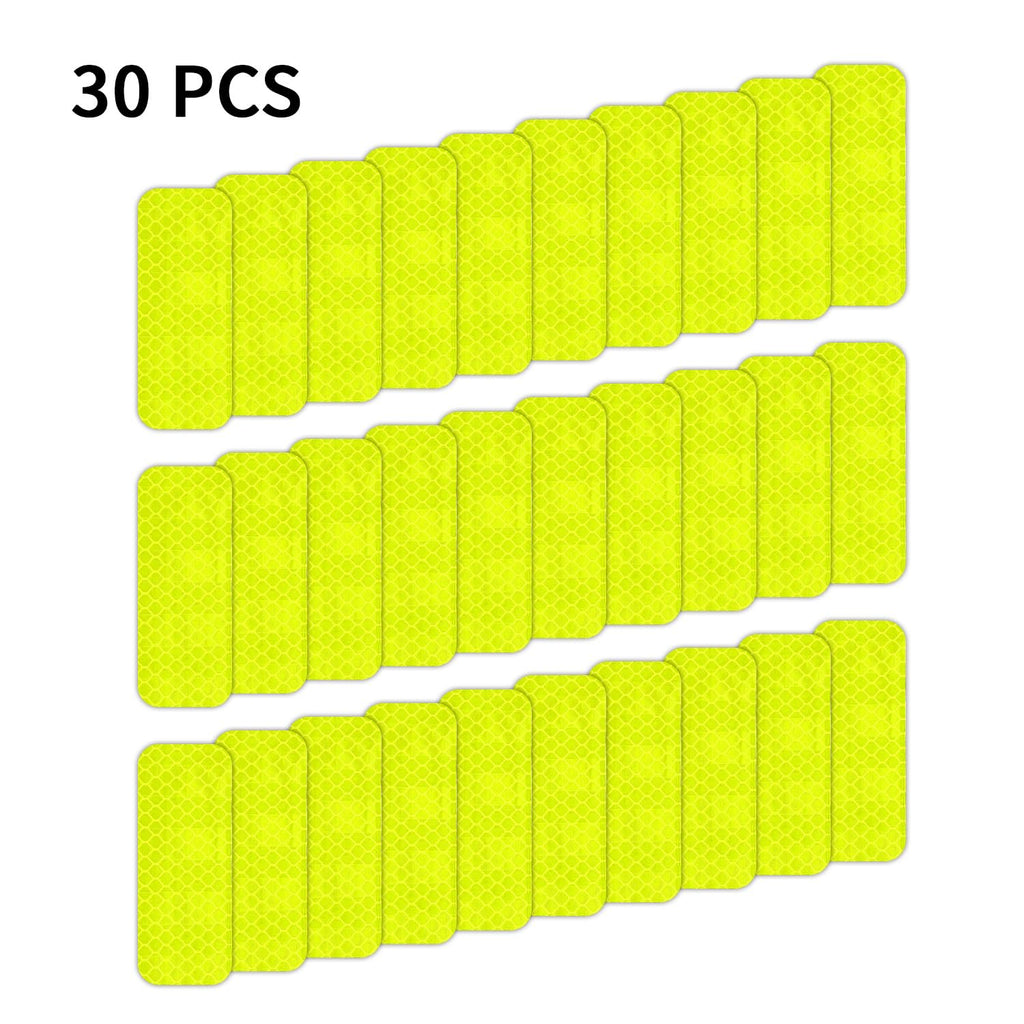 30 Pcs Safety Warning Tapes, 3.15″ x 1.2″ Rectangular Reflective Stickers Side Trim Strip, 8x3 CM Reflective Marker