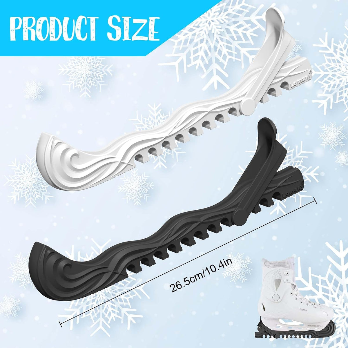 Ice Skate Guards, 2 Pack, Hockey Shoes Ice Skates Blade Covers, Adjustable Figure Skate Protector Accessories