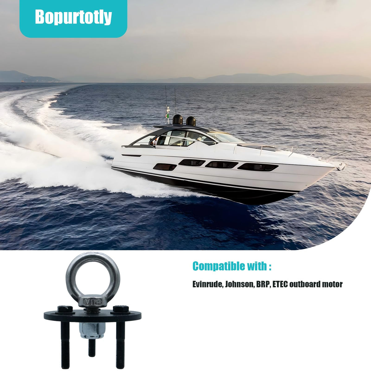 Outboard Engine Lifting Ring Tool Compatible with OMC, Johnson, BRP, ETEC Outboard Motor