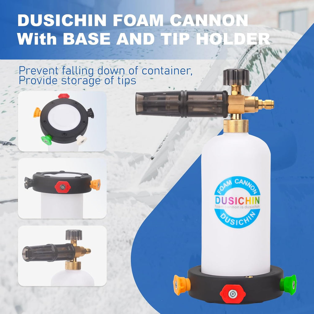 SFL-001 Foam Cannon Snow Foam Lance Pressure Washer Jet Wash Quick Release Adjustable Nozzle 1/4 Inch Male Fitting