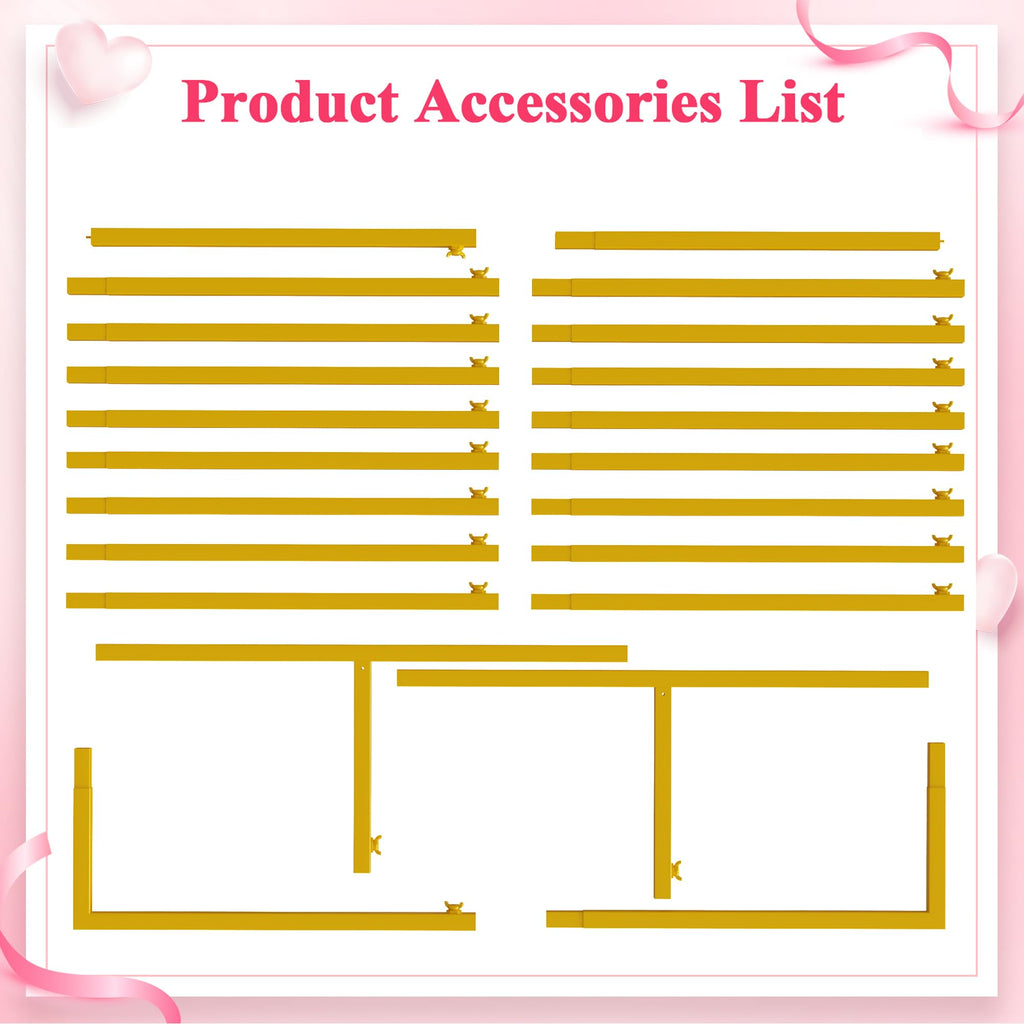 Square Wedding Arch Backdrop Stand Gold Metal Arch 7.2FT x 6FT