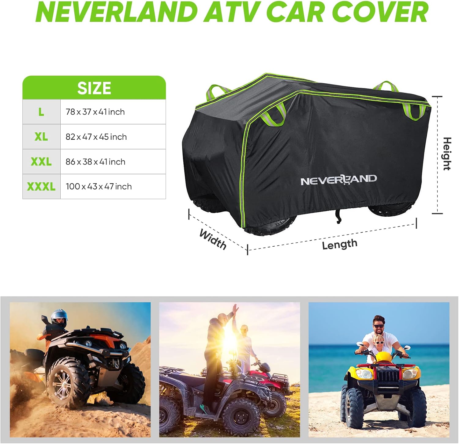 ATV Cover Heavy Duty Waterproof 4 Wheeler Cover for Honda XL | ATV Covers Waterproof Outdoor Heavy Duty Quad Cover