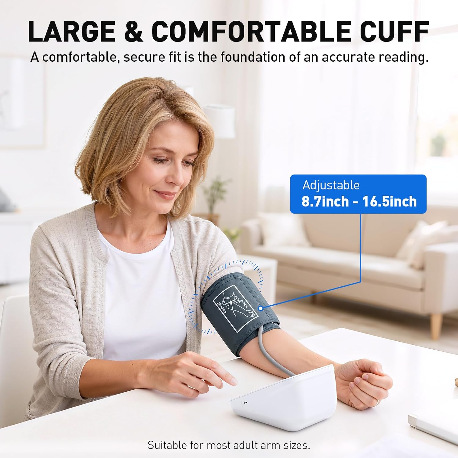 Blood Pressure Monitor, Automatic Digital Upper Arm BP Machine for Home Use