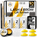 Korean Lash Lift Kit, 10 Sets Eyelash Perm & Brow Lamination Kit for DIY Home and Professional Use, Silicone Shields
