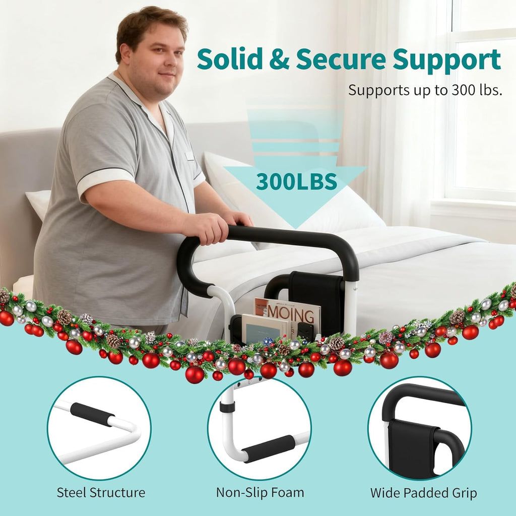 Bed Rails for Elderly Adults Safety, Adjustable Bed Rail for Elderly, Bed Assist Rail for Senior with 2 Bag, Fit Most