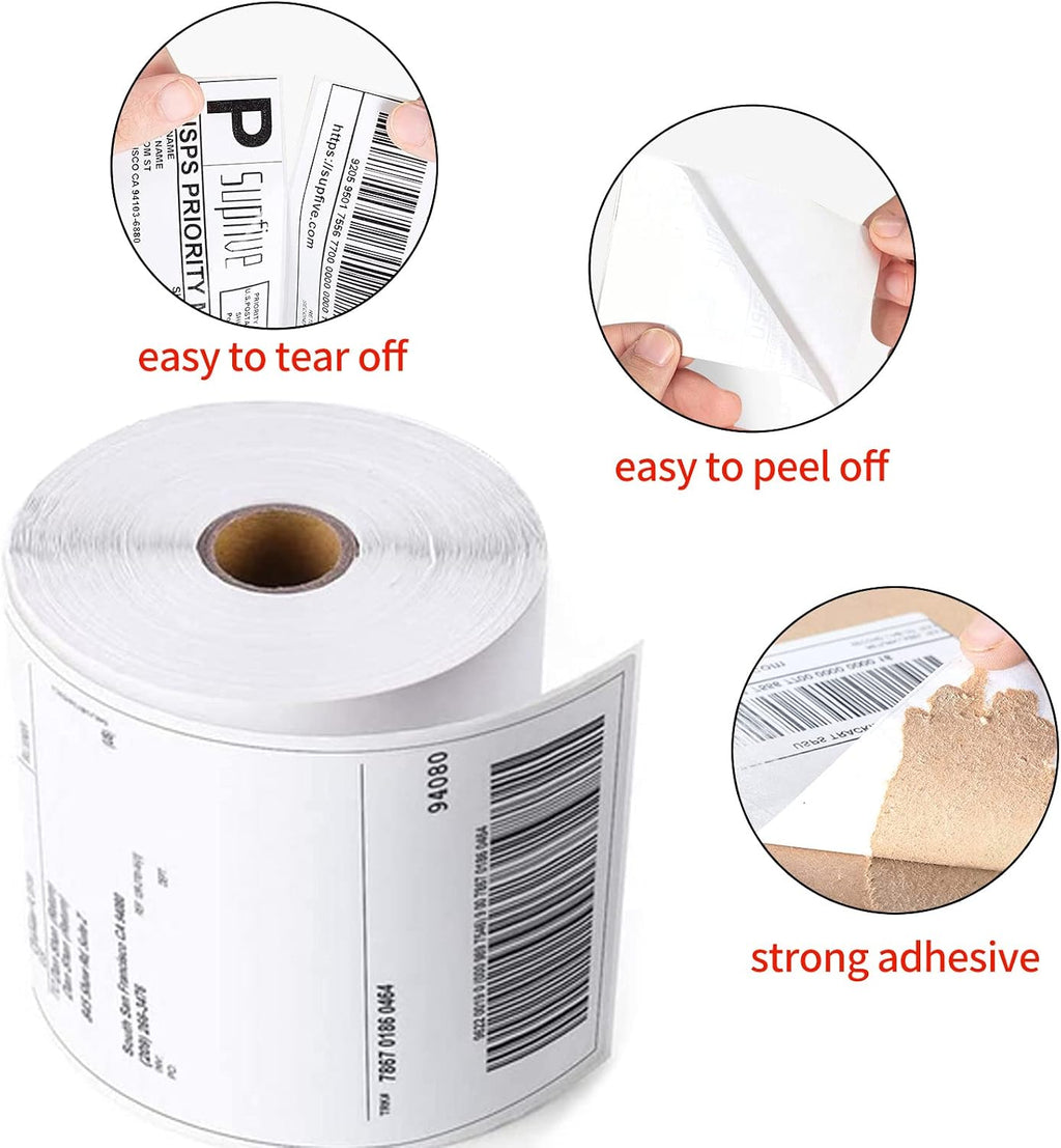 Thermal Labels 4x6 Roll - 500 Direct Thermal Perforated Postage Shipping Labels for Rollo, Zebra, MUNBYN and Polono