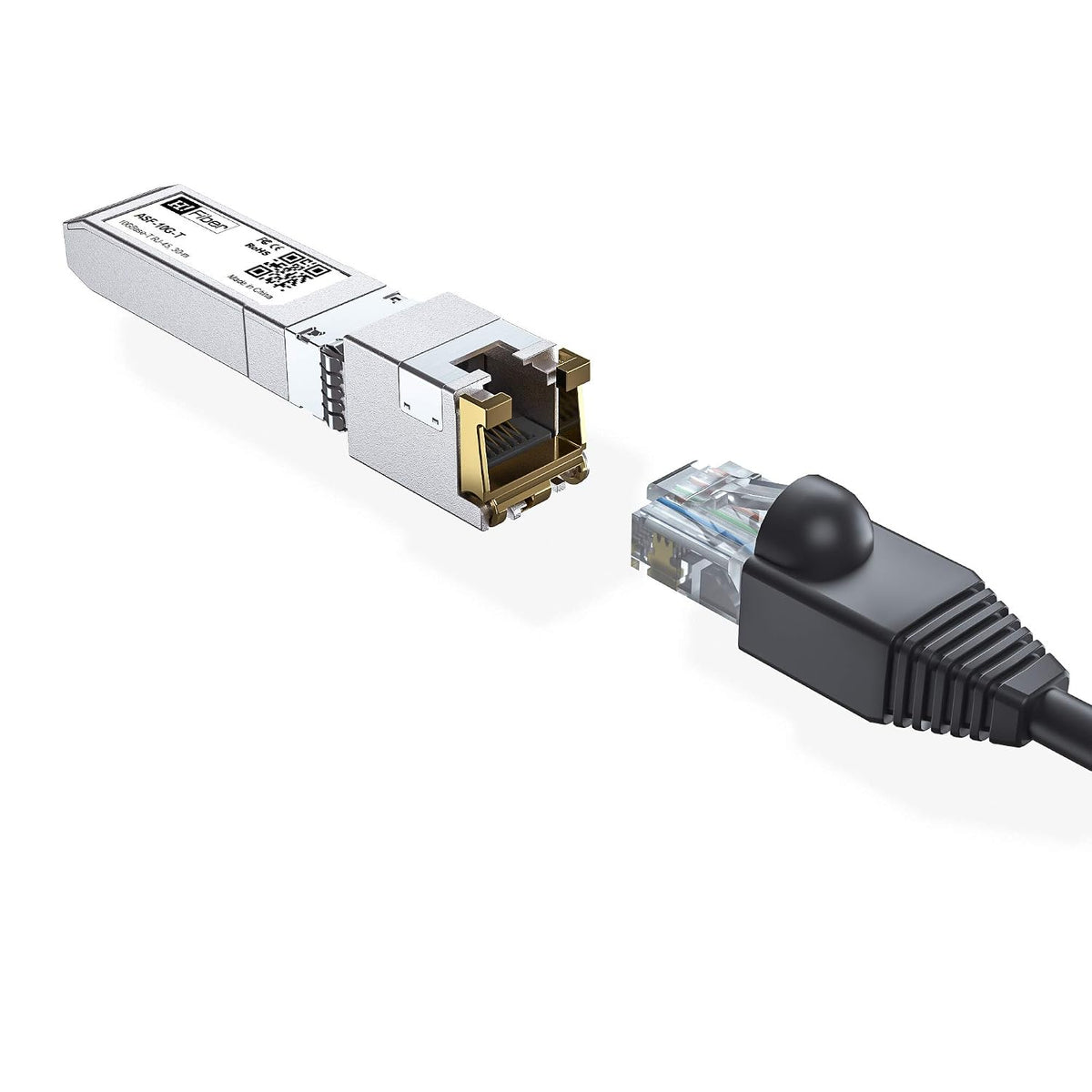 H!Fiber 10Gb SFP+ RJ45 Module, 10Gbase-T Ethernet SFP+ Copper Transceiver Support 10G/5G/2.5G/1.25G, Compatible with Cisco SFP-10G-T-S,Ubiquiti UF-RJ45-10G, UniFi, TP-Link, Meraki, MikroTik, 30m