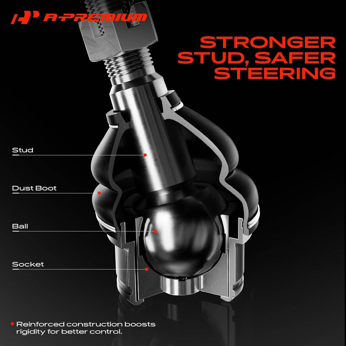 A-Premium Front Upper & Lower Ball Joint Kit - Forge Steel