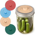 Original Patented Airlock Fermentation Lids for Wide Mouth Mason Jars, Fermenter Caps, Fermentation Kit for