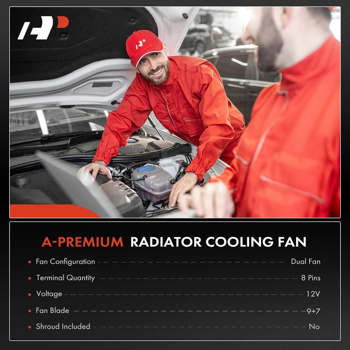 A-Premium Engine Dual Radiator and Condenser Cooling Fan Assembly