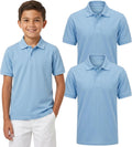 Boys School Uniform Pique Polo Shirt Short Sleeve Collared Cotton Blend Classic Fit