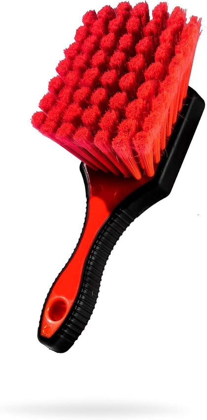 Wheel Brush Car Detailing Brush for Wheel Cleaner & Rim Cleaner Detailing Supplies | Soft Bristles & Rubberized Short
