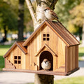Bird Houses for Outside, Wooden Hanging Birdhouse with Spacious Space, Outdoor Bird Nest for Bluebirds, Finches