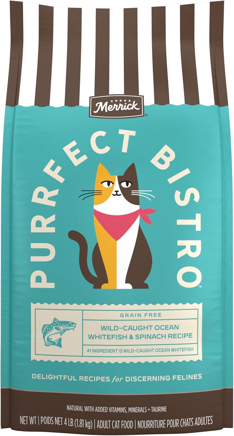 Purrfect Bistro Whitefish & Spinach Dry Cat Food, 4lb Bag