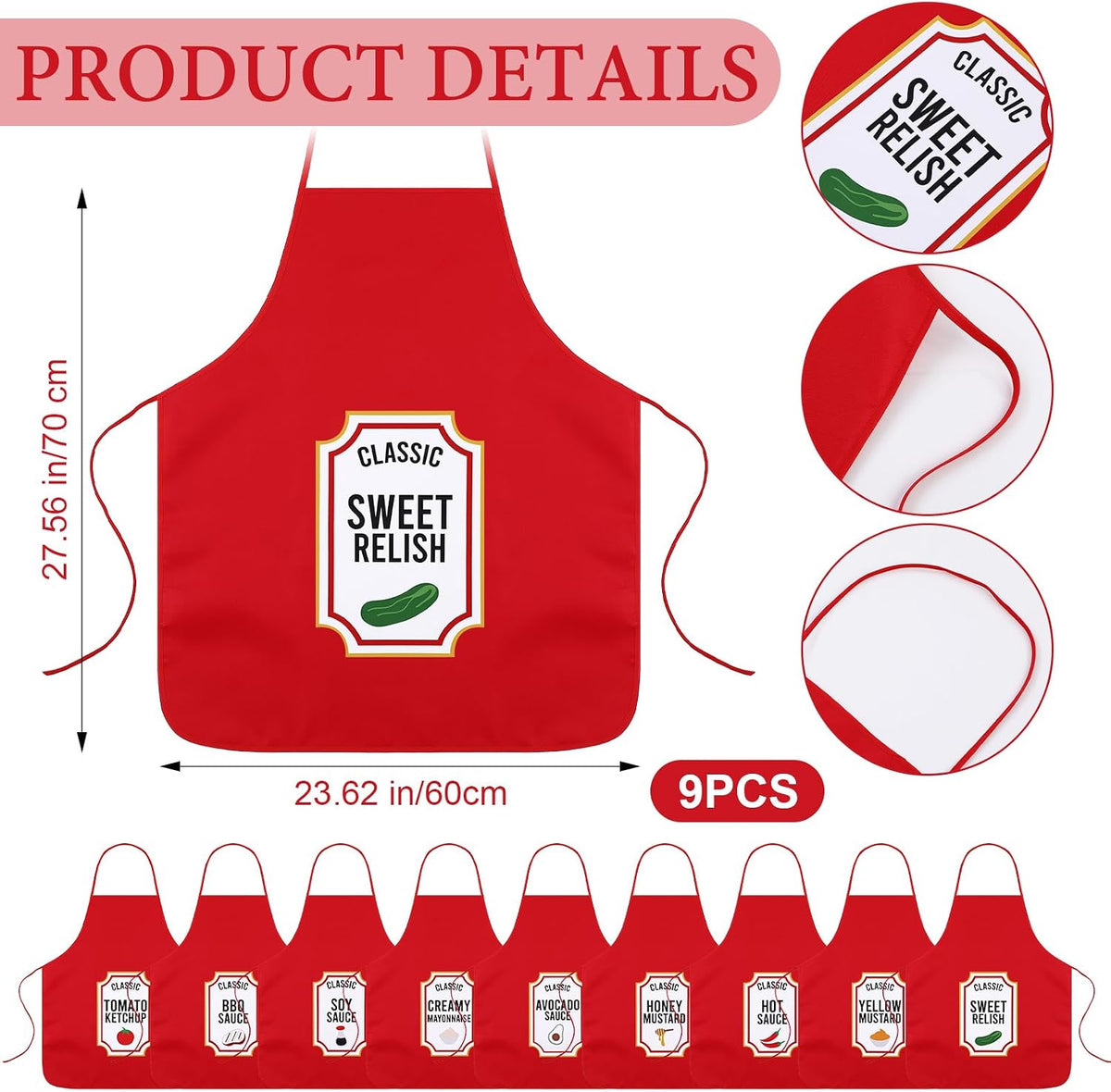 9 Set Funny Group Costume Apron with Hats