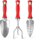 3-Piece Hand Tool Combo Set | Trowel, Transplanter and Cultivator | Heavy Duty Lawn and Garden Set, Digging