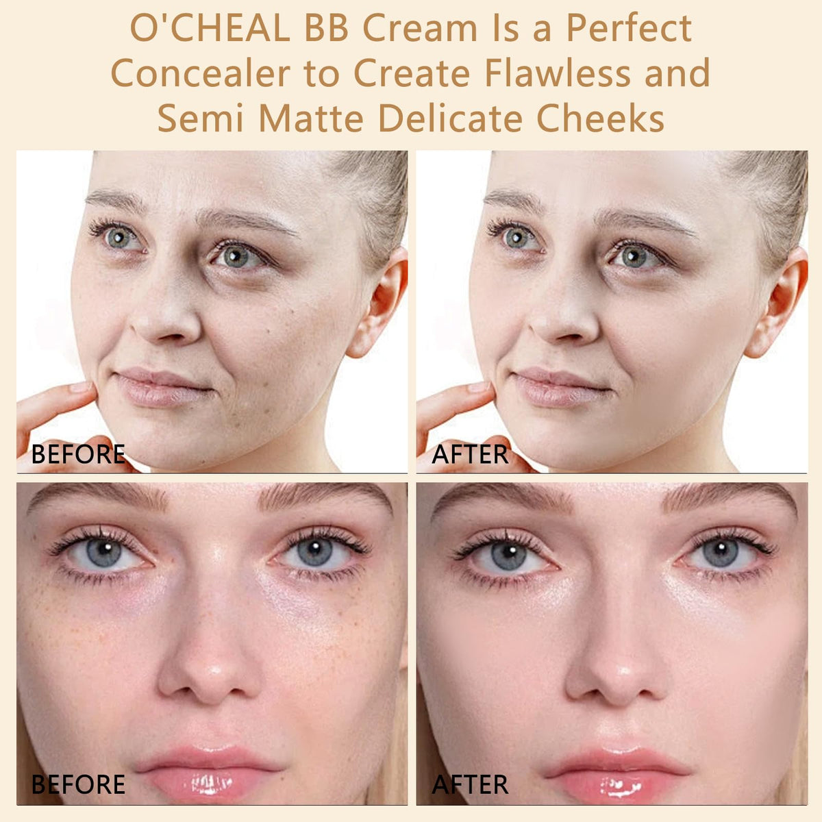 Full Coverage BB Cream Foundation with SPF 50+++(Ivory)