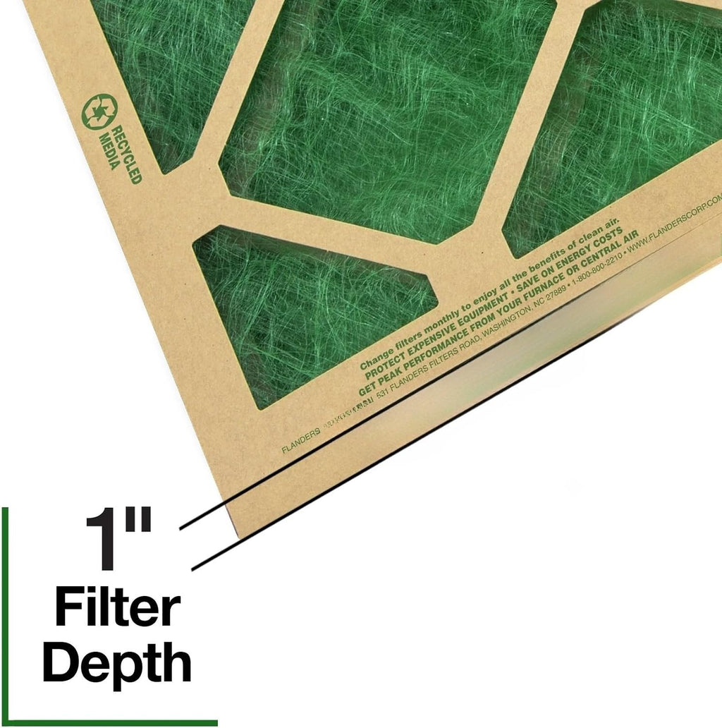 20x25x1 MERV 1 Fiberglass Furnace Air Filter 4-Pack | Nested Continuous Spun Glass HVAC AC Filter, UL Class 2