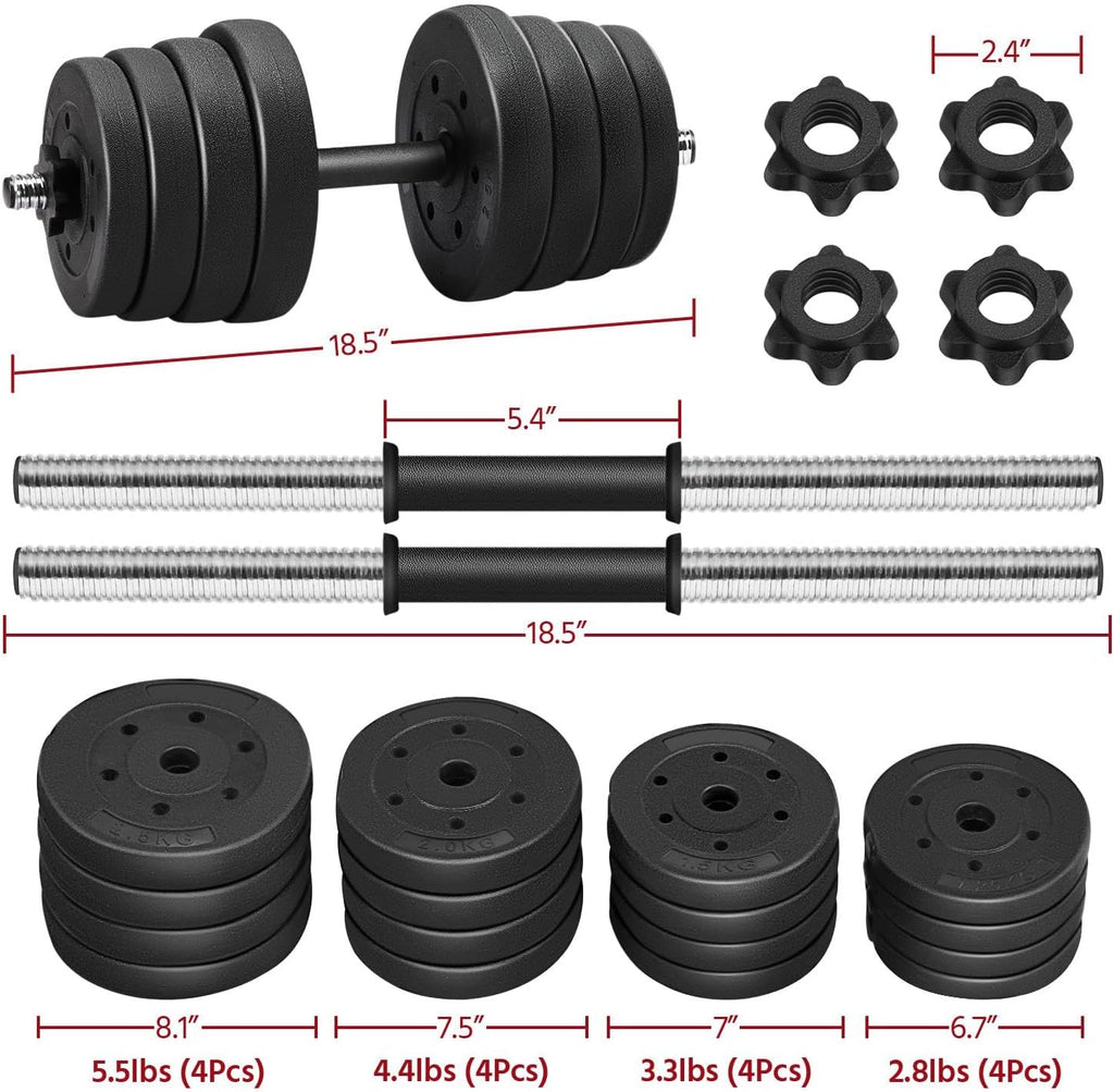Adjustable Dumbbell Sets Free Weights for Women Men Beginner Dumbbells Changeable Home Gym Apartment Exercise &