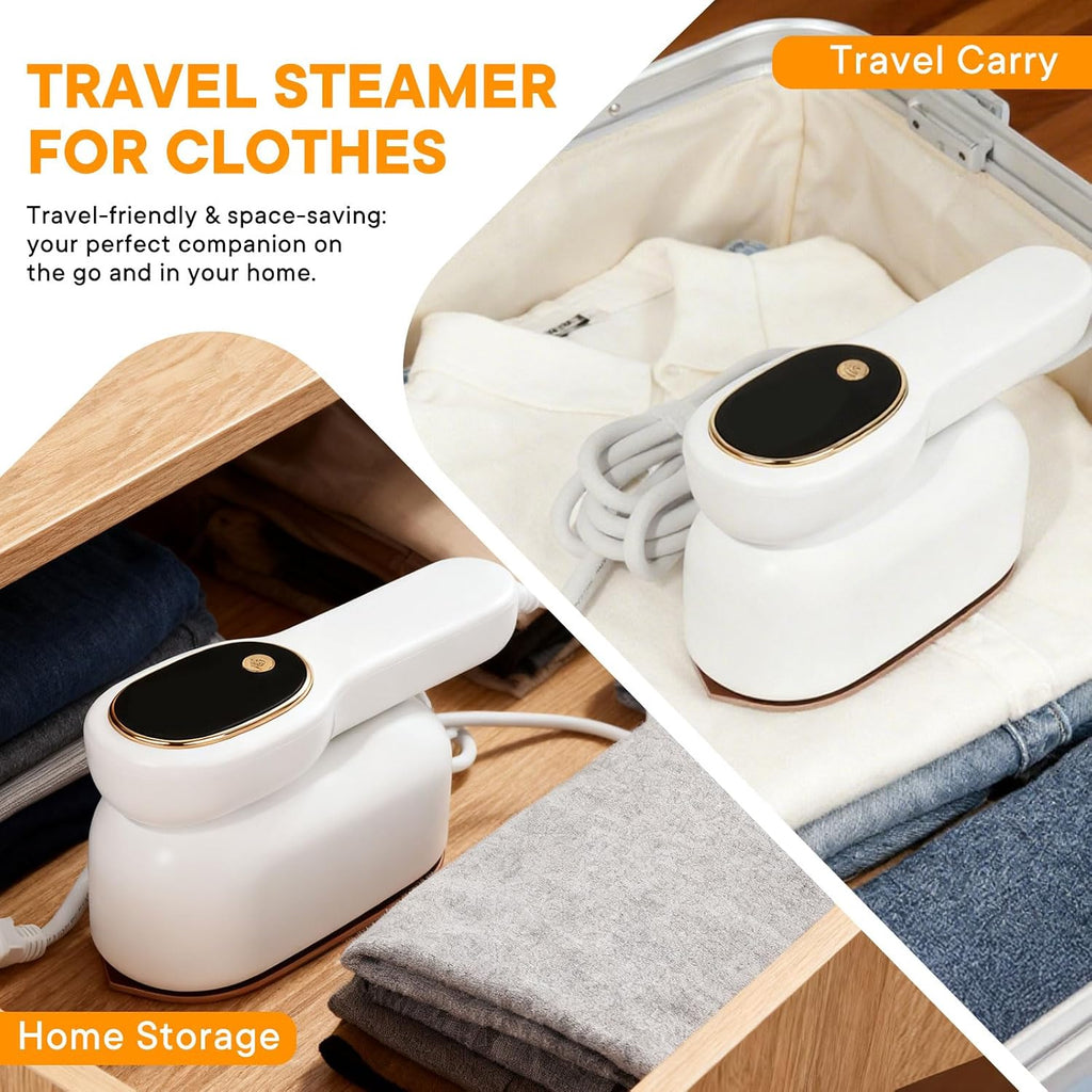 Smart Travel Steamer for Clothes, 1200W Handheld mini travel Steam All-in-One Portable Steamer Iron with LCD Display