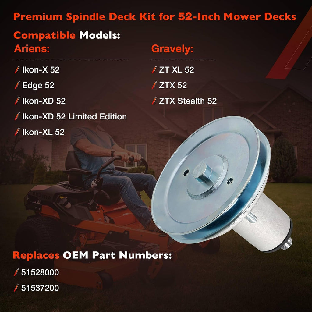 Mower Spindle Fits Ariens Ikon-X Edge Ikon-XL Gravely ZT XL ZTX 52" Deck