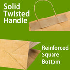 Brown Kraft Paper Bags with Handles 16x6x12, 100PCS