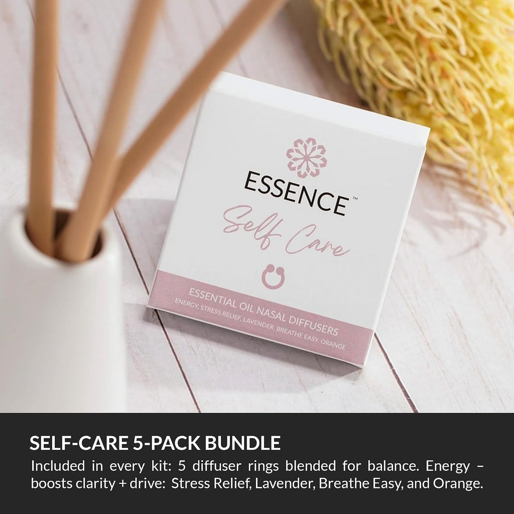 Essence Travel Amenity Kit | Travel Essentials & Travel Size Toiletries Kit | 5-Pack Nasal Diffuser Rings, Sleep