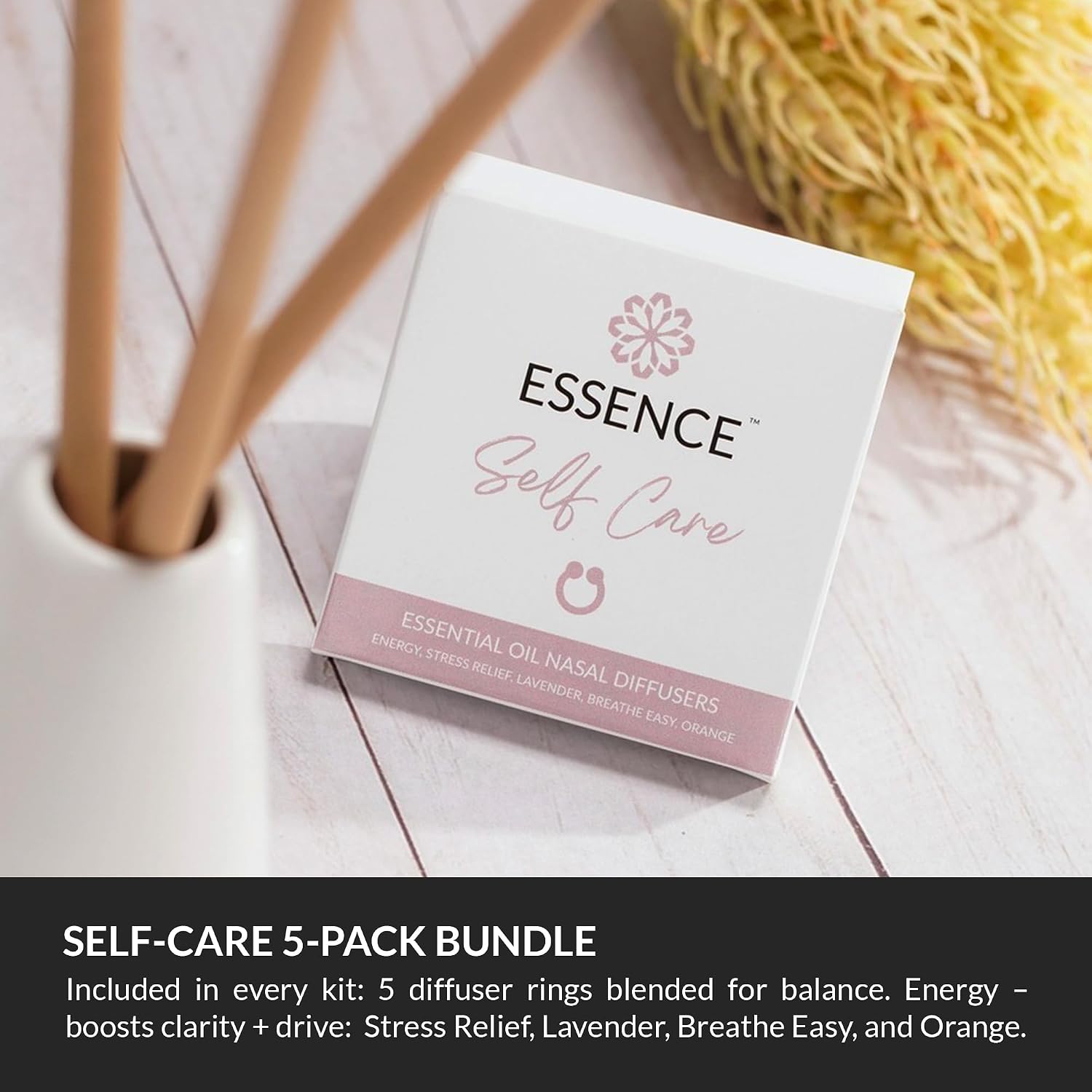 Essence Travel Amenity Kit | Travel Essentials & Travel Size Toiletries Kit | 5-Pack Nasal Diffuser Rings, Sleep