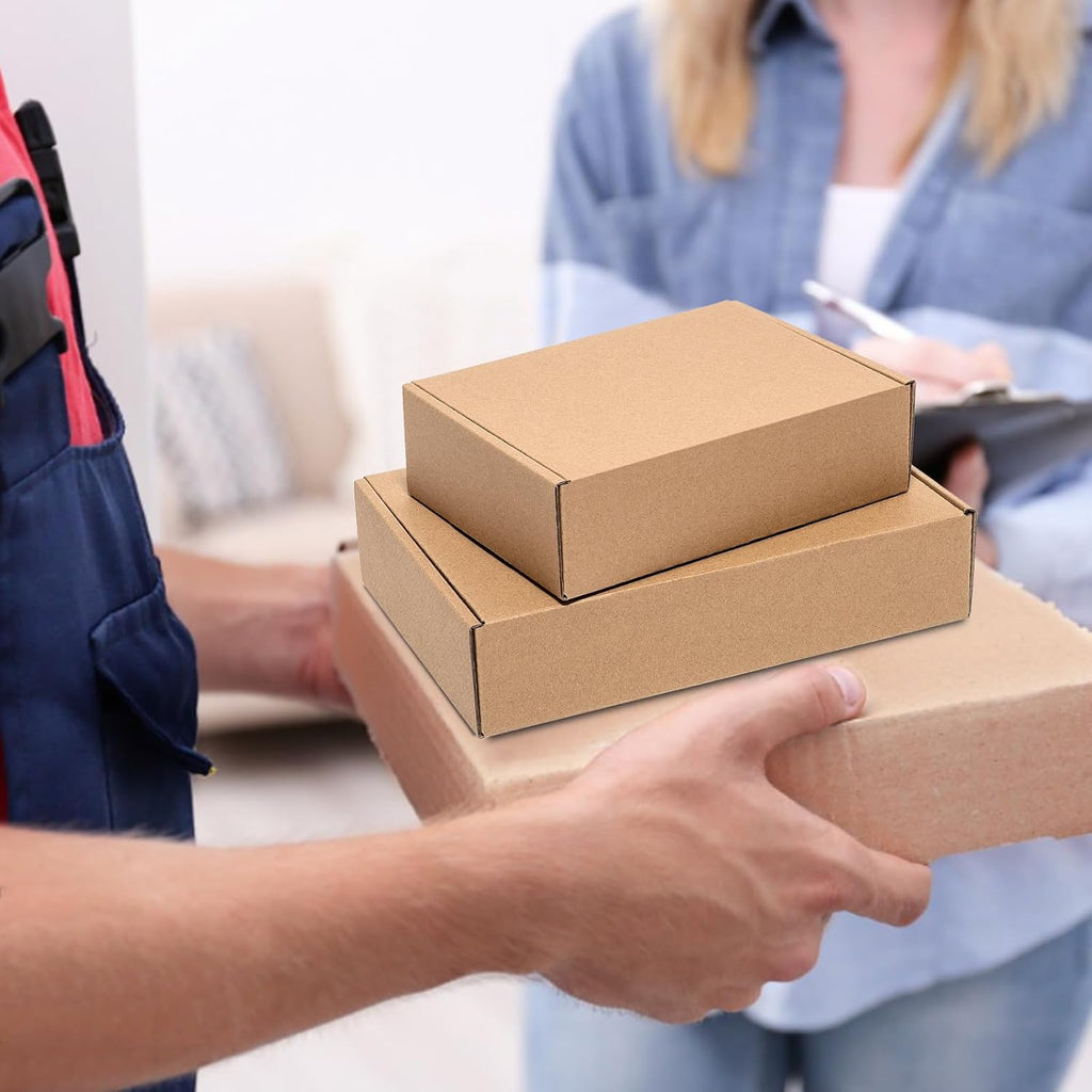Shipping Boxes 7x5x2" 60 Pack Brown Corrugated Cardboard Box Mailer
