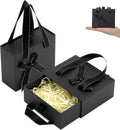 2pcs 4.7x3.9x2'' Small Gift Boxes for Men, Black Gift Card Box